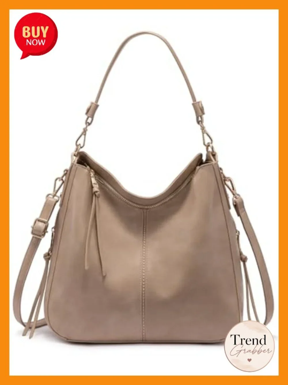 Vintage Hobo Crossbody Bag Faux Leather Large Shoulder Purse Tote
